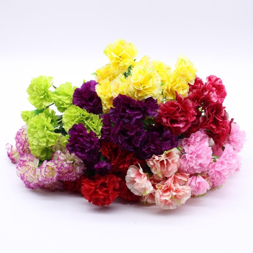 Silk Artificial Carnation 11Heads Bush Bouquet High Quality Home Wedding Decor