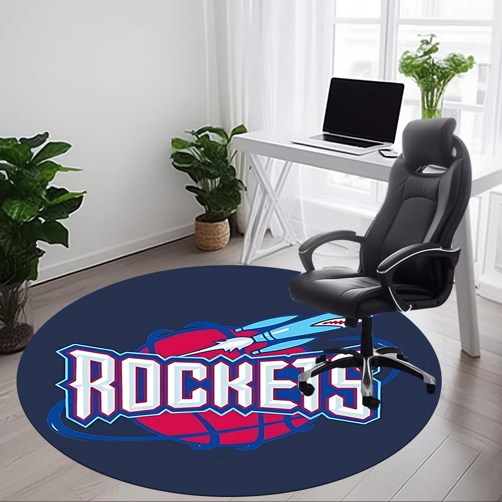 1 шт. Круглый ковер для офиса с изображением баскетбольной команды Rockets, под офисные стулья, спальня, гостиная, декор для дома a0926188