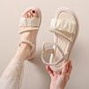 Fashion Round Toe Summer Women's Sandals Hollow Beach Ladies Shoes String Bead Sandals Platform Shoes for Women Pearl College Sandals