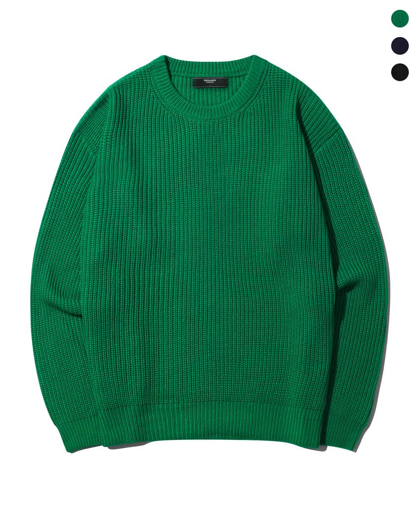 TRILLION Washable Crewneck Hazzi Knit_3Color