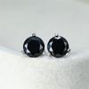 6 мм круглые черные серьги-гвоздики с тремя зубцами для женщин из стерлингового серебра разноцветные лабораторные нити серьги