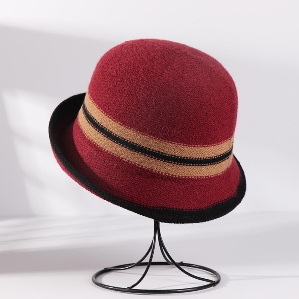 Retro Winter Hat Wool Basin Hat Casual Bucket Hat for Women