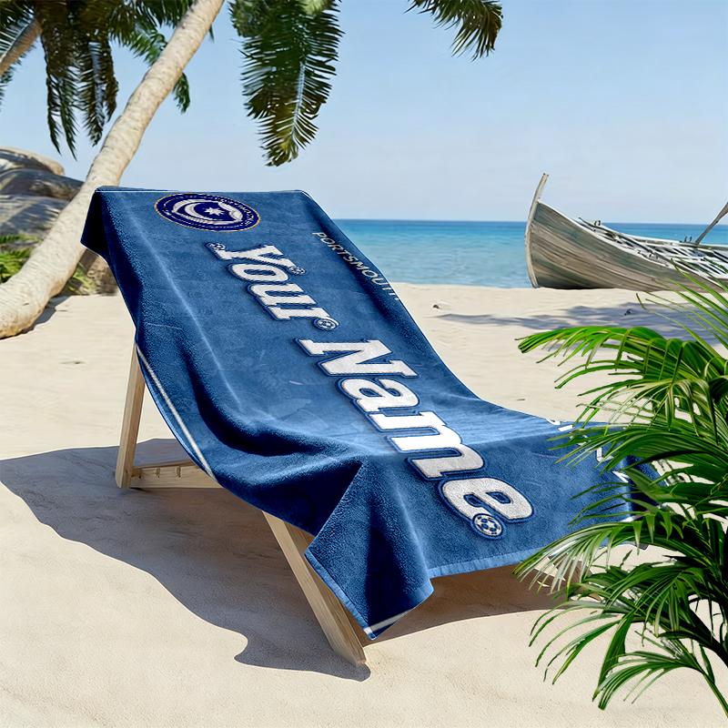 Custom Name,Portsmouth Print Beach Towel, Large Soft Quick Dry Towel for Beach Camping Swimming