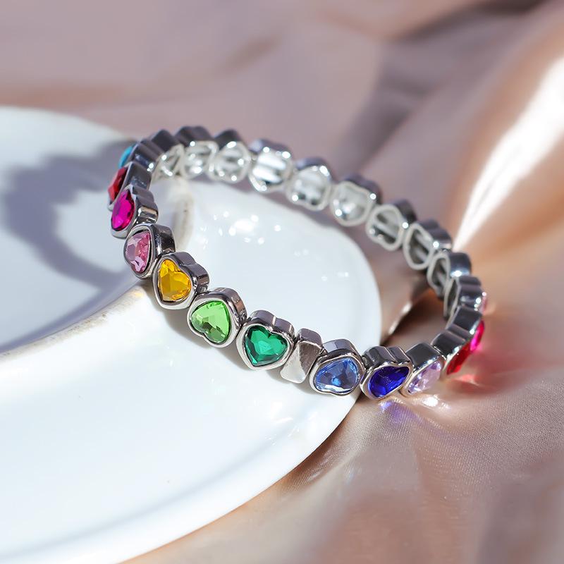 Модные геометрические браслеты Love: Эластичные цветные браслеты из бисера для женщин