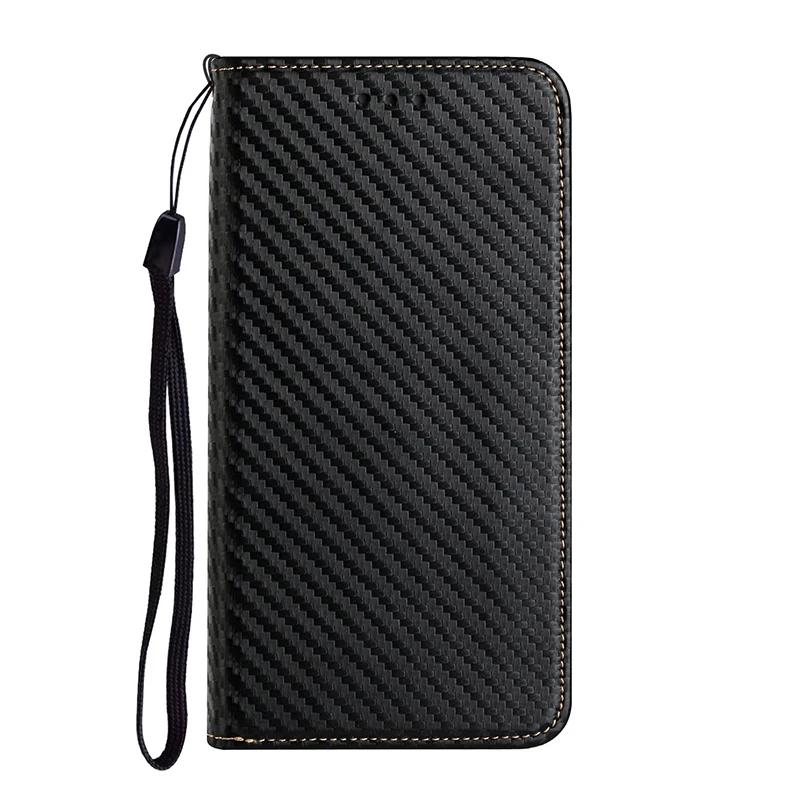 Carbon Fiber Flip Case For iPhone 16E 16 15 14 13 12 11 Pro XR 10 XS Max X 8 7 Plus Card Holder Phone Cover Magnetic Flip Wallet