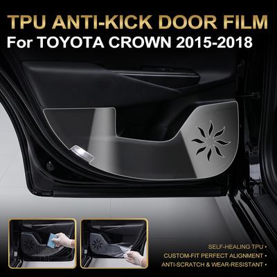 Для Toyota Crown S210 2015-2018 ТПУ Защитная накладка от пинков на дверь автомобиля Пленка на внутренний край двери Передняя и задняя панель боковой части двери Защитная накладка