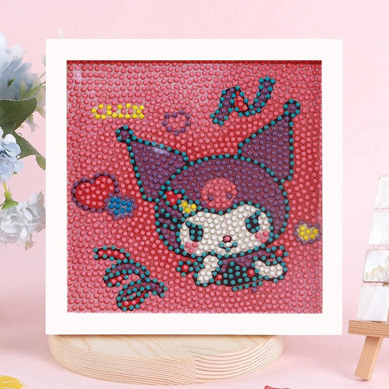 Детская алмазная мозаика Sanrio с наклейками-рамкой - Набор для самостоятельного изготовления, ручная работа, подарок