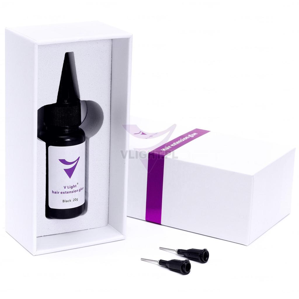 V-LIGHT BLACK клей 20г + REMOVAL 30мл клей для наращивания волос гель черный набор