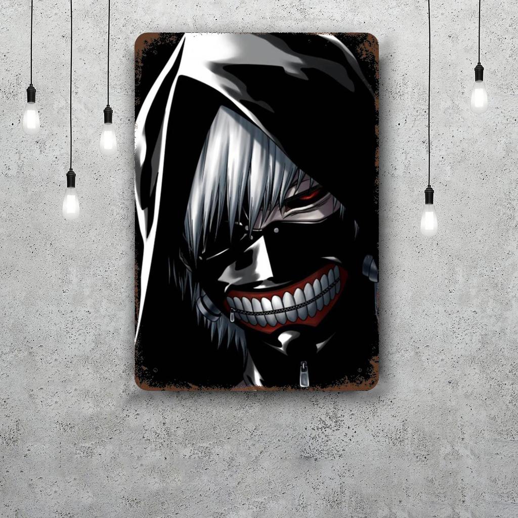 kaneki cartoon Decor Poster Vintage Tin Sign Metal Sign Decorative Plaque for Pub Bar Man Cave Club Wall Decoration