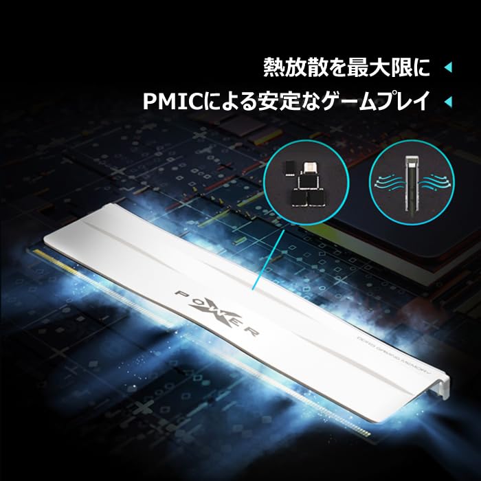 Silicon Power DDR5 64 ГБ Zenith 6000 МГц CL30 UDIMM Память для настольных ПК DRAM SP064GXLWU60AFDG Белый (2x32 ГБ) (ПК5-48000) 288-контактный 1,35 В