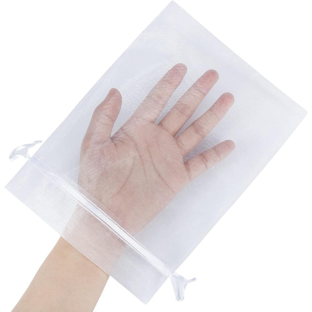 10/50/100 шт. румяно-розовые мешочки из органзы, большие, 6 x 9 дюймов, подарочные мешочки с завязкой, сетчатые мешочки для вечеринок на Рождество, свадьбу, детский душ