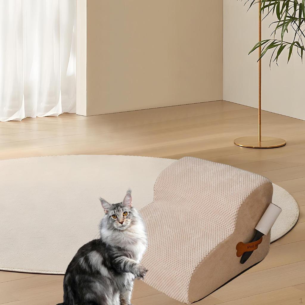 Dog Stairs Ramp 2 Step with Washable Cover for High Bed Soft Pet Sofa Puppy