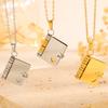 Titanium Steel Book Necklace Openable Mini Book Pendant Necklace Love Book Charm Necklace Jewelry Gift for Her