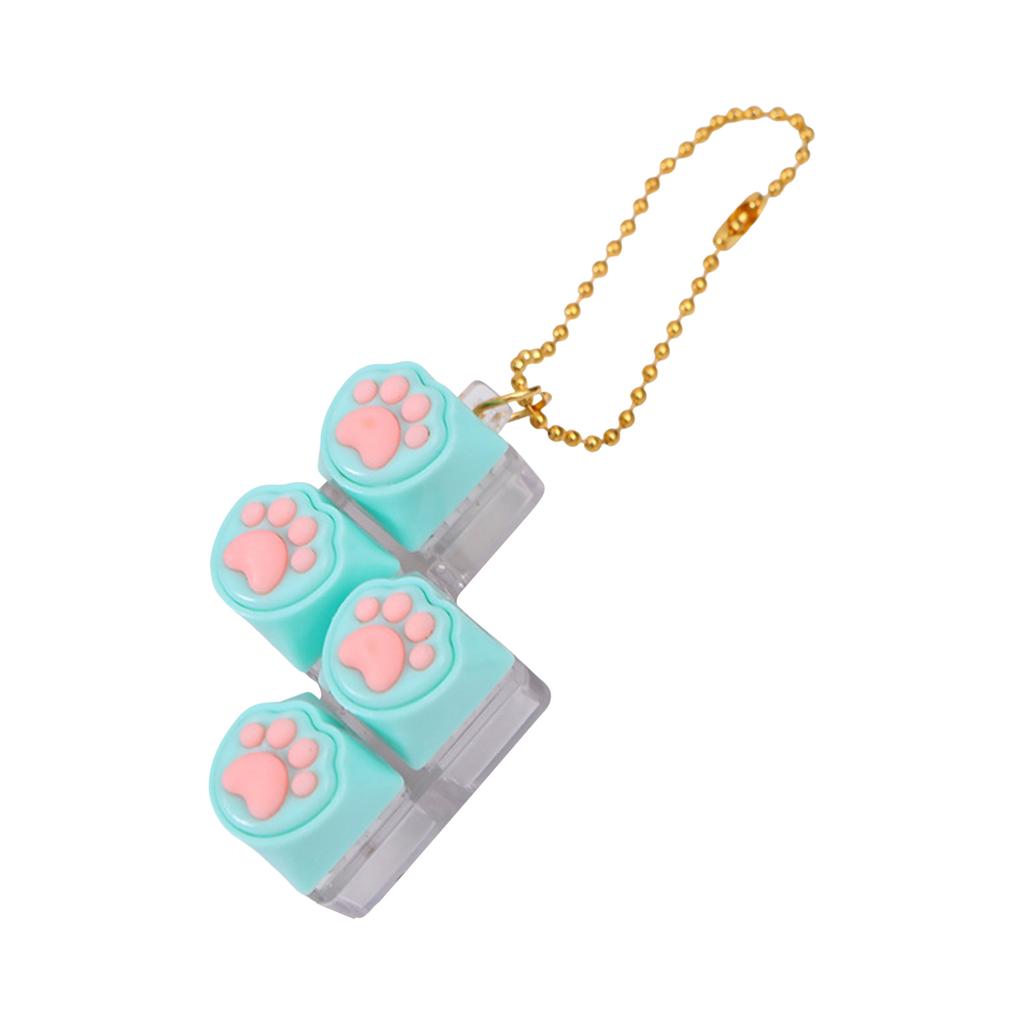 Silicone Cat Paw Keychain Stress Relief Toy with Light for Keyboard Lovers Fidget Press Button Anxiety Relief