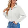 Elegant Long Sleeve Simple Office Shirt Button Up 2023 Solid Color Ladies Wrinkled Blouse Women Vintage Loose Casual Tops 28496