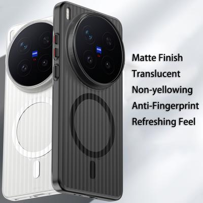 Роскошный Простой Гофрированный Чехол для Багажа и Телефона Для Vivo X300 Ultra X300 Pro X300 Жесткий ПК Полупрозрачный Ударопрочный Защитный Тонкий Чехол