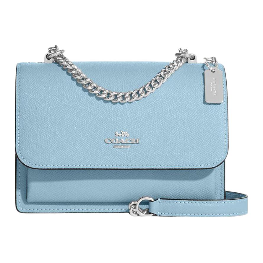 New COACH Klare Split Cow Leather Envelope Bag Shoulder Bag Crossbody Bag Mini Women's Sky Blue C9949-SVQVE