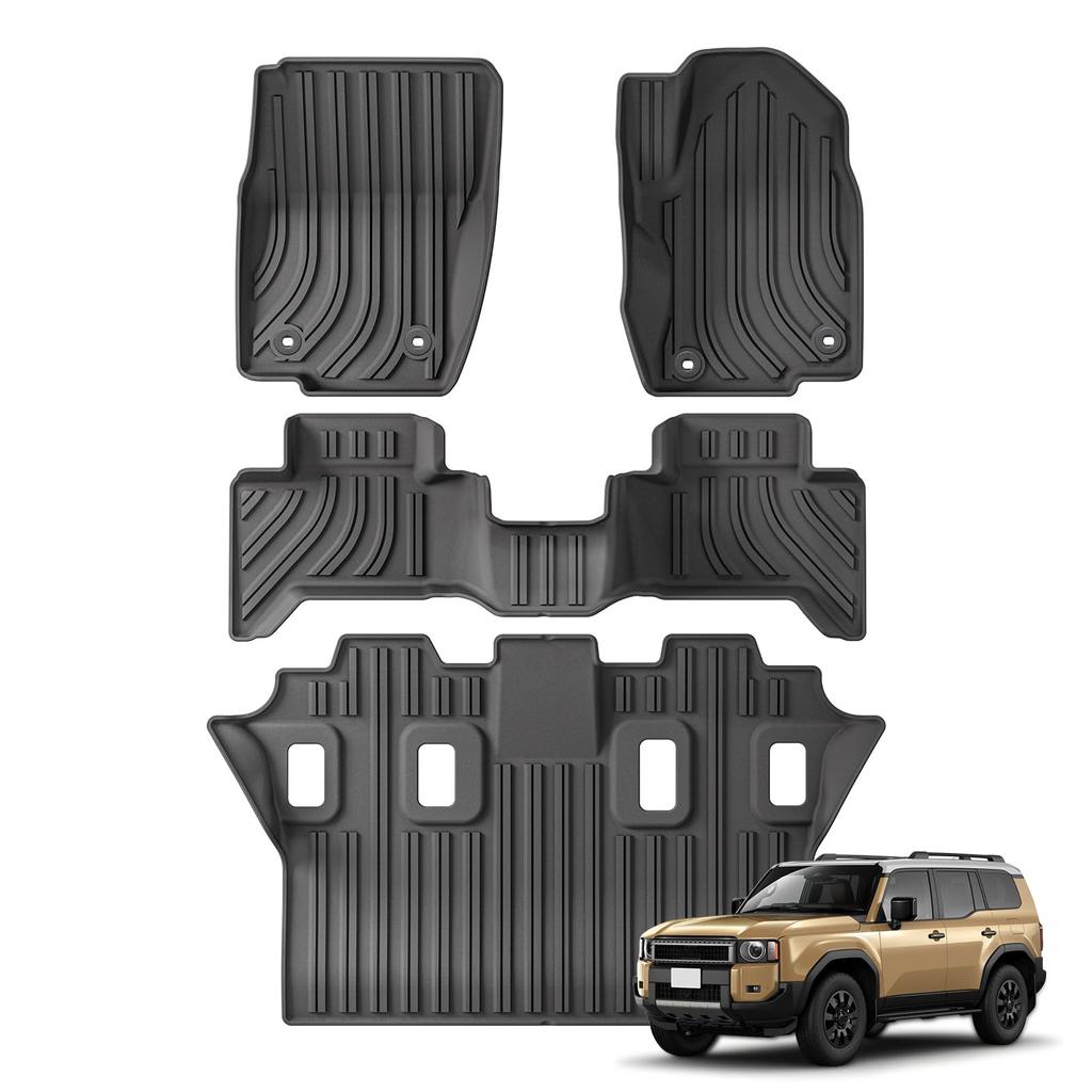 ZUNDUO Set of 3D Floor Mats for Toyota Land Cruiser 250 Series Compatible with 2024 Present Includes Floor and Made of TPE These Mats Are and Making