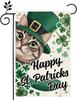 Cat St. Patrick's Day Clover Hat Garden Ag 12x18 Double-Sided Green Spring Welcome Yard Ag Outdoor Decor XKK AAL WZZ