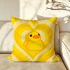 Character Yellow Rubber DDuck Cushion Cover Pillow Case Antidustmite Pillowcase Silky Short Plush Sofa Cushion Cover hot