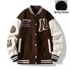 Trendy Men's Autumn Patchwork Printed Baseball Jacket - Street Style Hong Kong Fashion