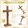 Leinuosen 101 дюйм Деревянный крест настенный и настольный Католический деревянный крест-подставка Украшение Иисус Христос Дом Крещение Святое Причастие Церковь
