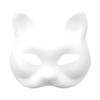 6Pcs Cat Masque Kit DIY Hand Painting Blank Cat Masque with Fur Eye Mesh Felt Sheet Furry Animal Therian Masquerade Accessory