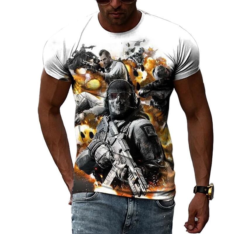 Summer Fashion Special Forces Gun T Shirts For Men Casual 3D Print Tee Hip Hop Harajuku Oversized Round Neck Short Sleeve Tops