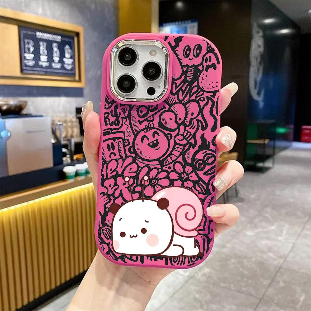 Phone Case: 2D flat design suitable for iPhone 18 17 16 15 14 13 Pro protective case, couple style, antenna on top, Christmas and Halloween gift