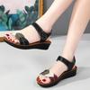 Женские летние римские сандалии на плоской подошве, нарядные повседневные сандалии с открытым носком для девочек, большие размеры