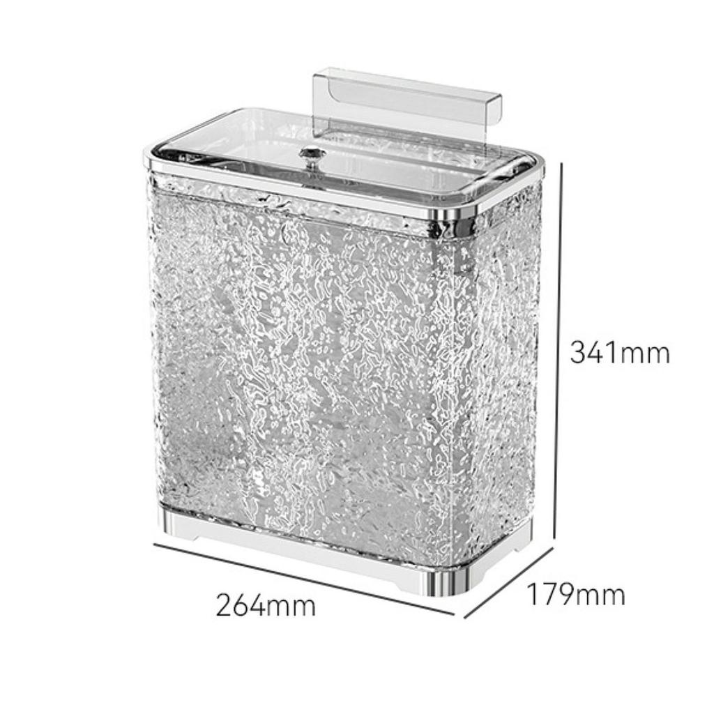 Kitchen Hanging Trash Can with Lid Sealed Storage Bucket Portable Compost Bin for Cabinet Door Kitchen Bedroom Cupboard Bathroom