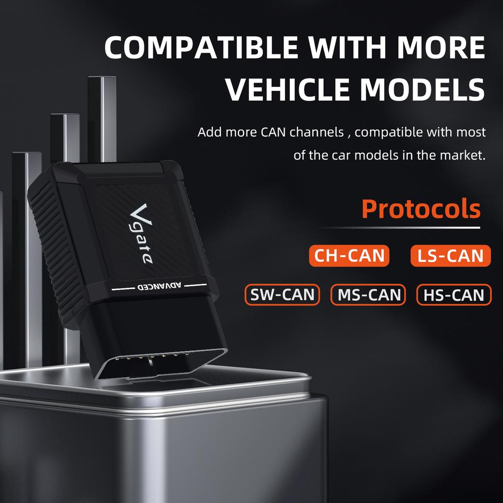 Vgate vLinker MS Upgrade ELM327 Bluetooth Support iOS/PC/Android Car Scanner OBD Auto Diagnostic Tool OBD 2 Scan PK ELM 327 V1 5