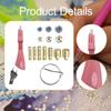 Fixed GEM Craft Applicator with 7 Tips for Card Making Clothes Embossing Pink