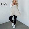 Women Sleeveless Knitwear Sweater V-neck Solid Color Knitting Vest with Everyday Commuting Style Pockets Ribbed Trim Loose Fit Mid-length Casual Top