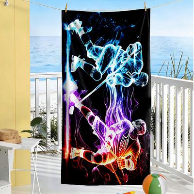 Hockey1 Beach Towel High Absorbency & Quick-Dry Comfortable Lightweight