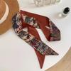 Oil Painting Headscarves Ribbon Floral Scarf Retro Hair Ribbon Scarf