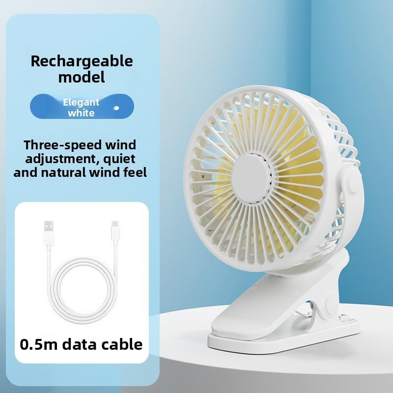 USB Настольный Вентилятор с 4-дюймовыми Лопастями и Тихой Работой для Детских Колясок и Офиса