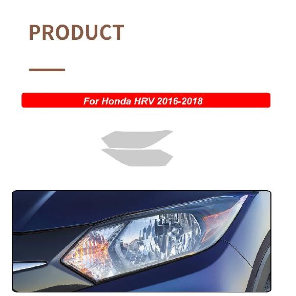 2 Pcs Car Headlight Protective Anti Scratch Film Transparent Black TPU Sticker For Honda HRV 2016 2017 2018 2019 2020 Accessory