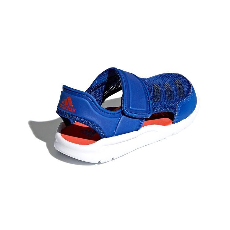 adidas Fortaswim Кожа Space Удобные Универсальные Плоские Детские Сандалии Детские Сандалии Синий Оранжевый Белый AC8253