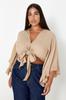 Women's Style Plus Size Blouse Mink Crinkle Beachwear Plus Size Blouse