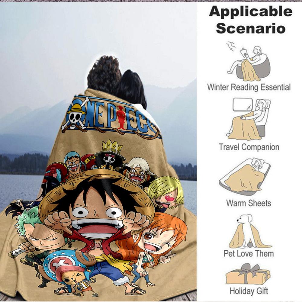 1 шт. Плед из фланели ONE PIECE, мягкий, приятный для кожи, с цифровой печатью, различные размеры в наличии для семьи, друзей, на день рождения