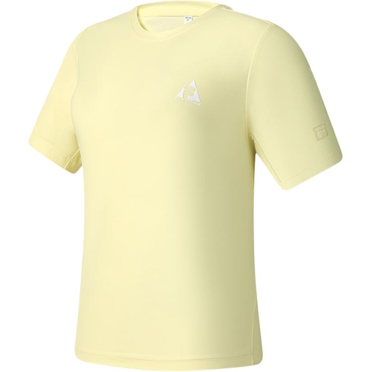 Fila Explorer Outdoor Basic Simple Round Neck Knitted Short Sleeve T-Shirt Women Tops Tender-Sprout-Yellow A11W527102F-YE