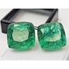 Natural Green Emerald Cushion Cut 19+ Ct Pair Fabulous Loose Gemstone