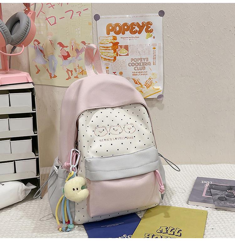 Youth Campus Backpack Nylon Girls School Bag With Padded Straps For Travel And Study