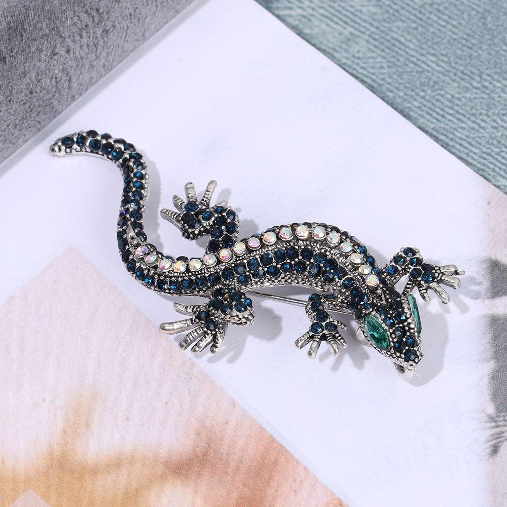 Ювелирная сумка, булавка для одежды, брошь со стразами в стиле ретро, ​​брошь в виде животного, брошь в виде ящерицы, геккона