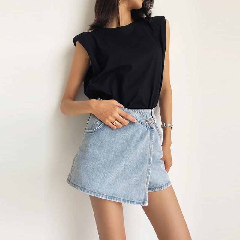 Синяя джинсовая юбка для женщин, летняя, с высокой талией, облегающая, повседневная, трапециевидная, шорты, юбки, винтажная женская одежда 2000 года, большие размеры