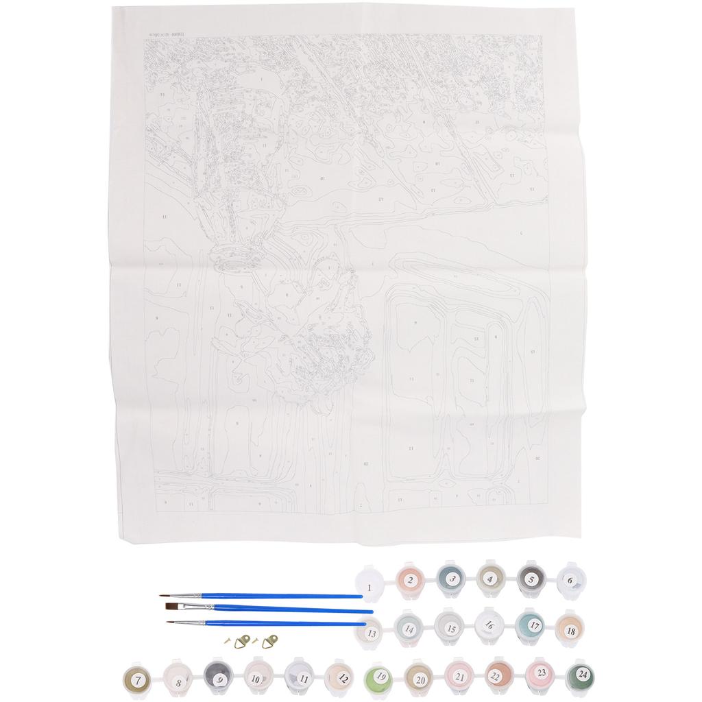 Paint By Numbers with Paintbrushes Acrylic Pigment DIY Oil Painting Kits for Adults Kids Beginners