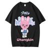 Summer Womens T-shirt Stray Kids Cheer Support Goods Manga Graphic Tops Tees Shirt Cotton Casual Cartoon Short-Sleeves Tshirts Streetwear Female