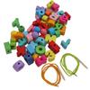 51Pcs Alphabet Lacing Beads with Strings Hand Eye Coordination Glossy Surface Light Lacing Letters