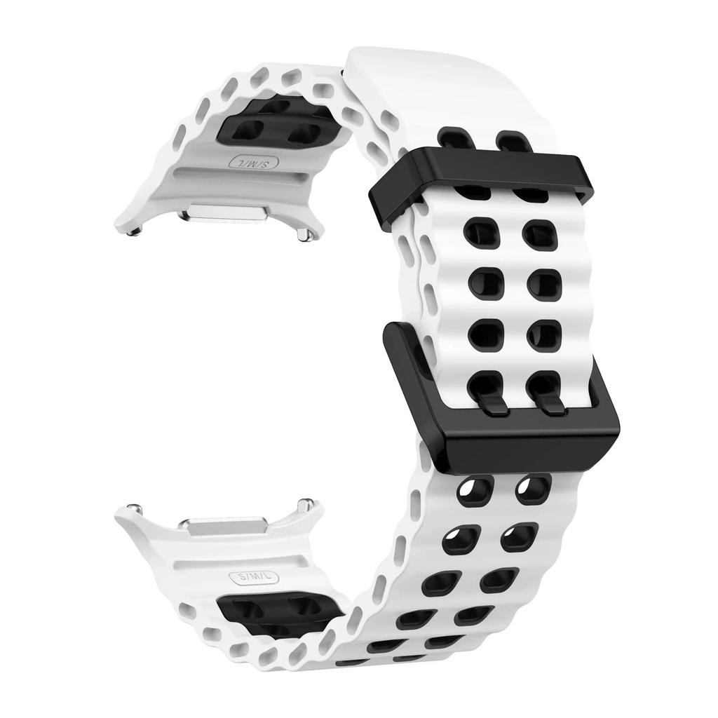 НОВЫЙ Морской Силиконовый Ремешок для Samsung Galaxy Watch 7 Ultra 47мм Браслет Спортивный Двухцветный Ремешок